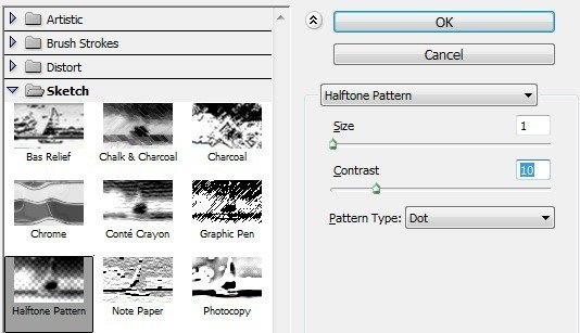 Halftone Pattern Configurações