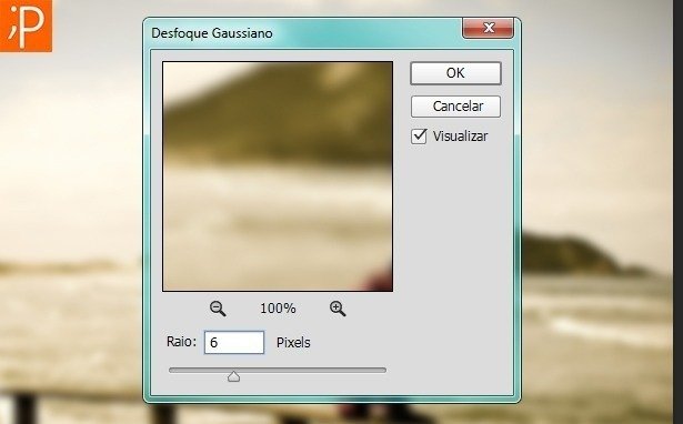 Configurações do Desfoque Gaussiano