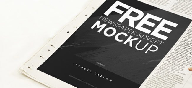 Mockup de anúncio em jornal