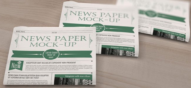 Mockups de jornais em diversos ângulos