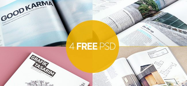 Mockups de revista em diversos ângulos