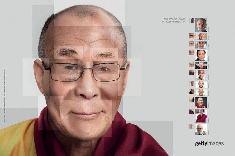 Getty Images une pedaços de várias fotografias para construir rostos conhecidos • getty images une pedacos de varias fotografias para construir rostos conhecidos endless possibilities dalai lama