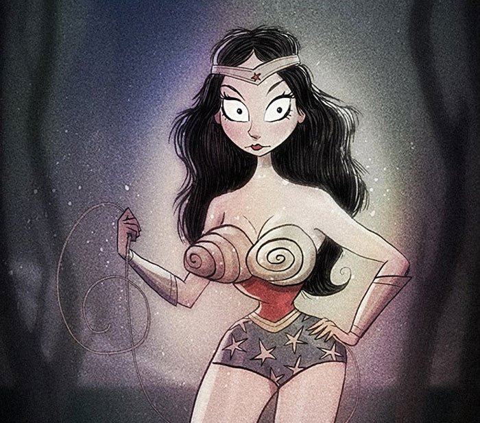 Super-heróis em estilo Tim Burton, por Andrew Tarusov • super herois em estilo tim burton por andrew tarusov
