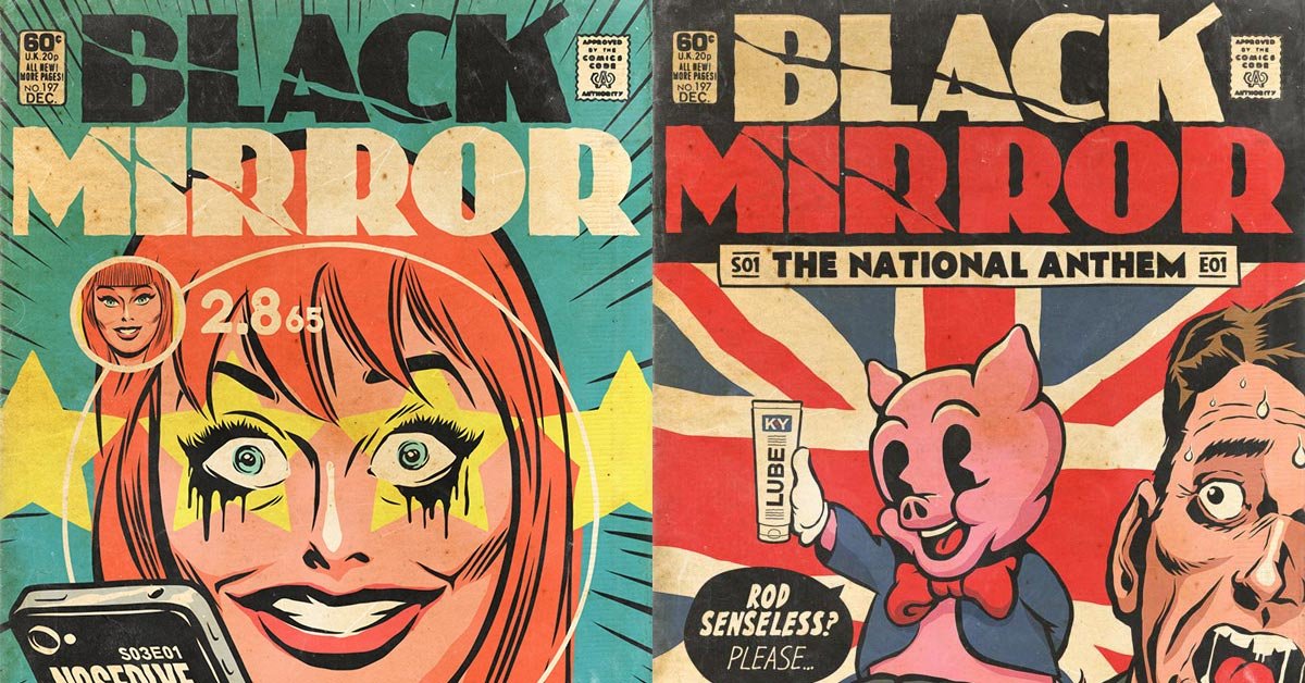 Episódios de Black Mirror reimaginados como revistas em quadrinhos dos anos 70 • black mirror comics anos 70