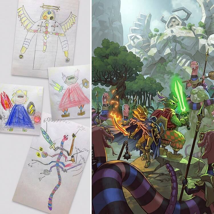 Quando um ilustrador decide transformar os desenhos dos filhos em personagens de anime • ilustrador decide transformar os desenhos dos filhos em personagens de anime 1 1
