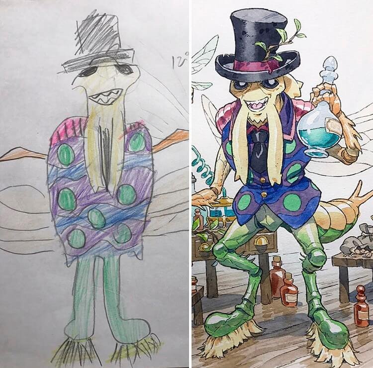 Quando um ilustrador decide transformar os desenhos dos filhos em personagens de anime • ilustrador decide transformar os desenhos dos filhos em personagens de anime 2 2