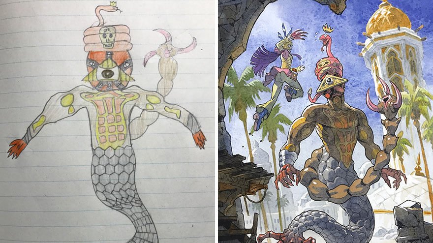 Quando um ilustrador decide transformar os desenhos dos filhos em personagens de anime • ilustrador decide transformar os desenhos dos filhos em personagens de anime 2 3