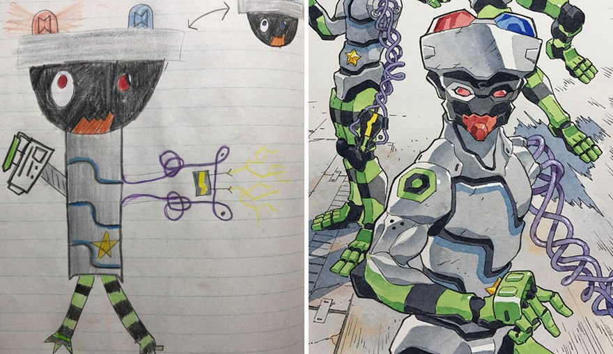 Quando um ilustrador decide transformar os desenhos dos filhos em personagens de anime • ilustrador decide transformar os desenhos dos filhos em personagens de anime 3 3