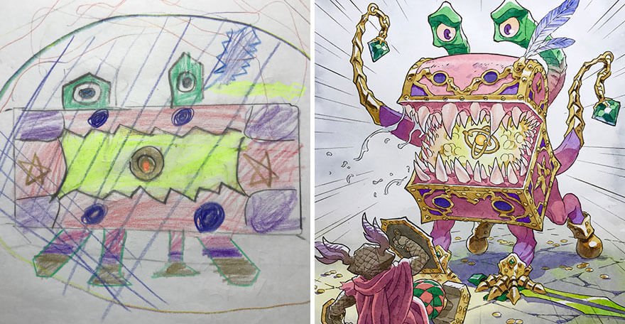 Quando um ilustrador decide transformar os desenhos dos filhos em personagens de anime • ilustrador decide transformar os desenhos dos filhos em personagens de anime 5 3