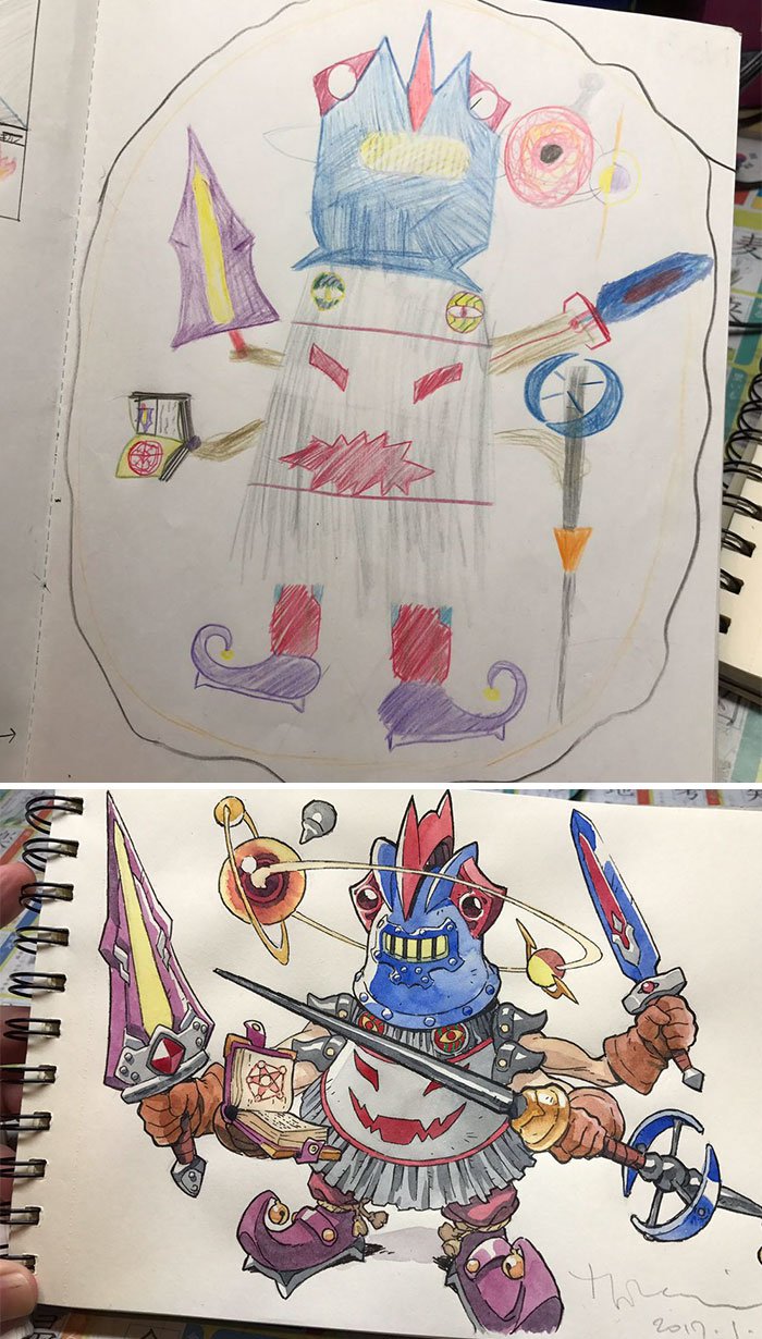 ilustrador-decide-transformar-os-desenhos-dos-filhos-em-personagens-de-anime (5)