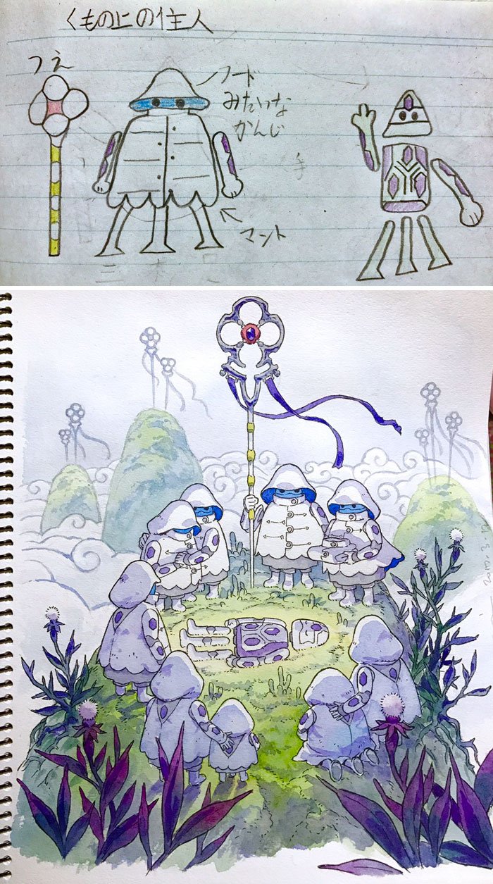 Quando um ilustrador decide transformar os desenhos dos filhos em personagens de anime • ilustrador decide transformar os desenhos dos filhos em personagens de anime 6