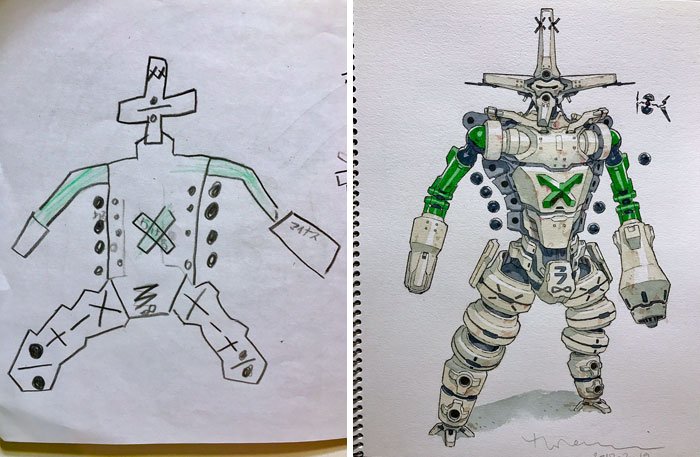 Quando um ilustrador decide transformar os desenhos dos filhos em personagens de anime • ilustrador decide transformar os desenhos dos filhos em personagens de anime 7