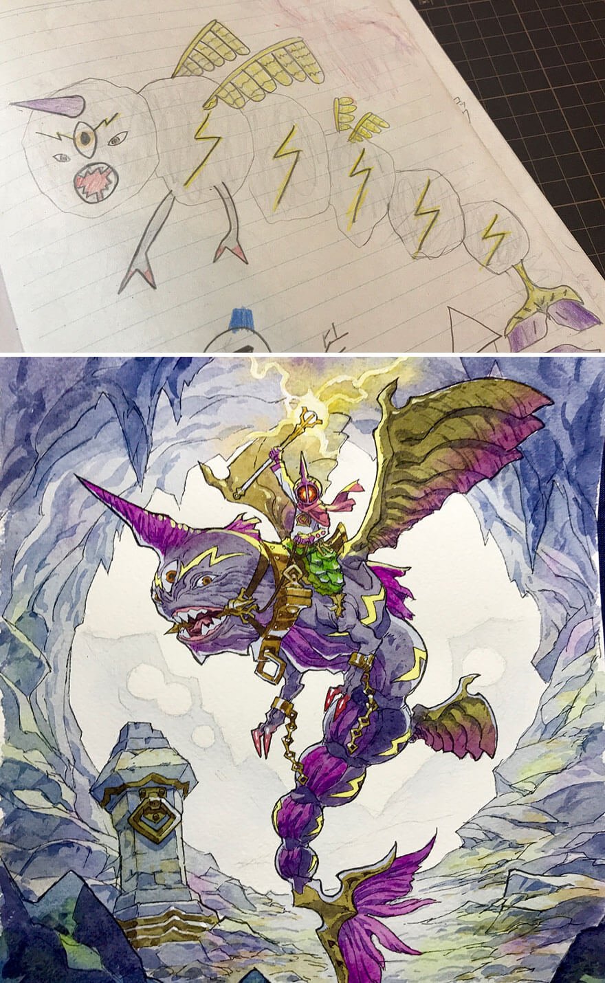 Quando um ilustrador decide transformar os desenhos dos filhos em personagens de anime • ilustrador decide transformar os desenhos dos filhos em personagens de anime 8 2