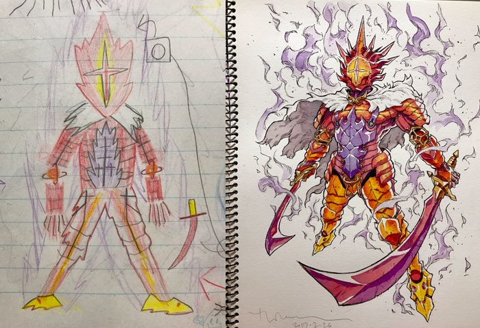 Quando um ilustrador decide transformar os desenhos dos filhos em personagens de anime • ilustrador decide transformar os desenhos dos filhos em personagens de anime 8