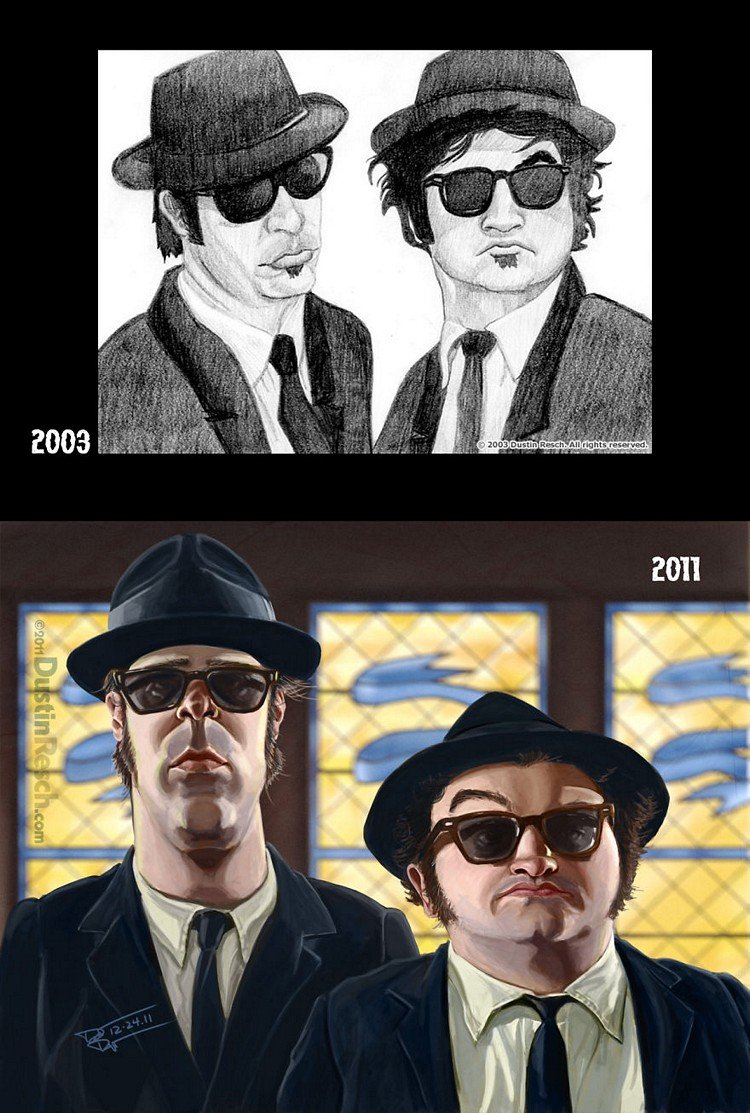 Vários ilustradores foram convidados a recriarem seus antigos desenhos. Confira o resultado. • ilustradores convidados recriarem antigos desenhos 14