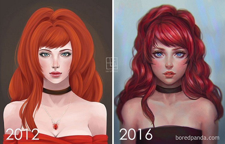 Vários ilustradores foram convidados a recriarem seus antigos desenhos. Confira o resultado. • ilustradores convidados recriarem antigos desenhos 4