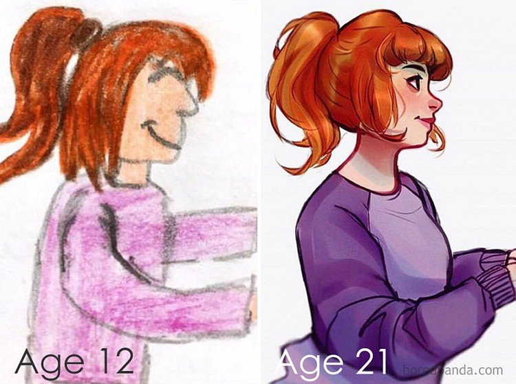Vários ilustradores foram convidados a recriarem seus antigos desenhos. Confira o resultado. • ilustradores convidados recriarem antigos desenhos 5