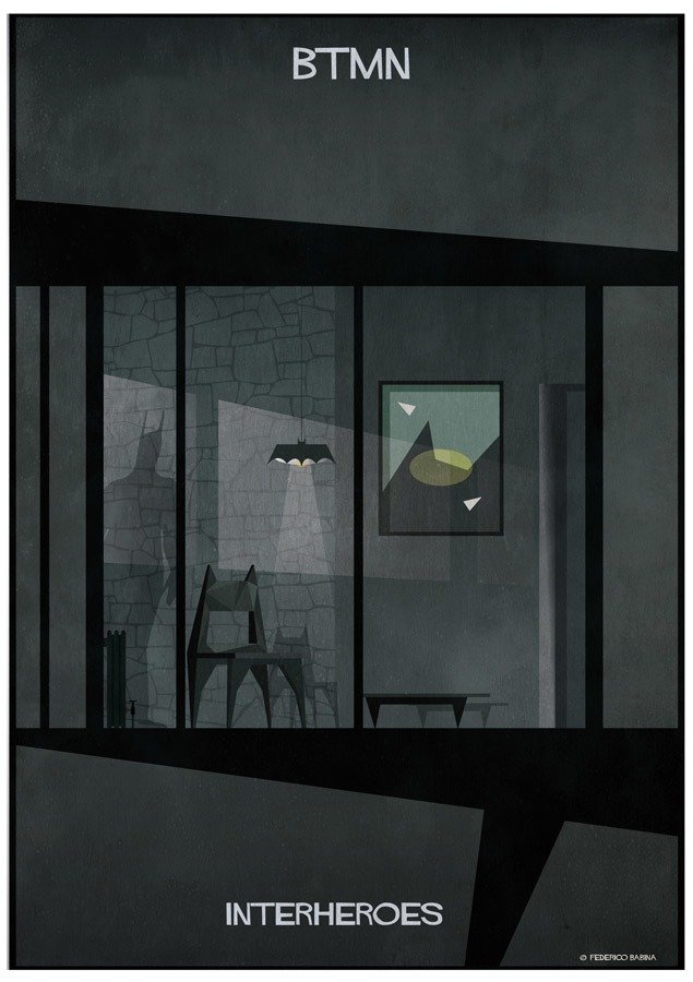 O interior da casa dos super-heróis na imaginação do arquiteto e ilustrador Federico Babina • interior da casa dos super herois na imaginacao do arquiteto e ilustrador federico babina 1
