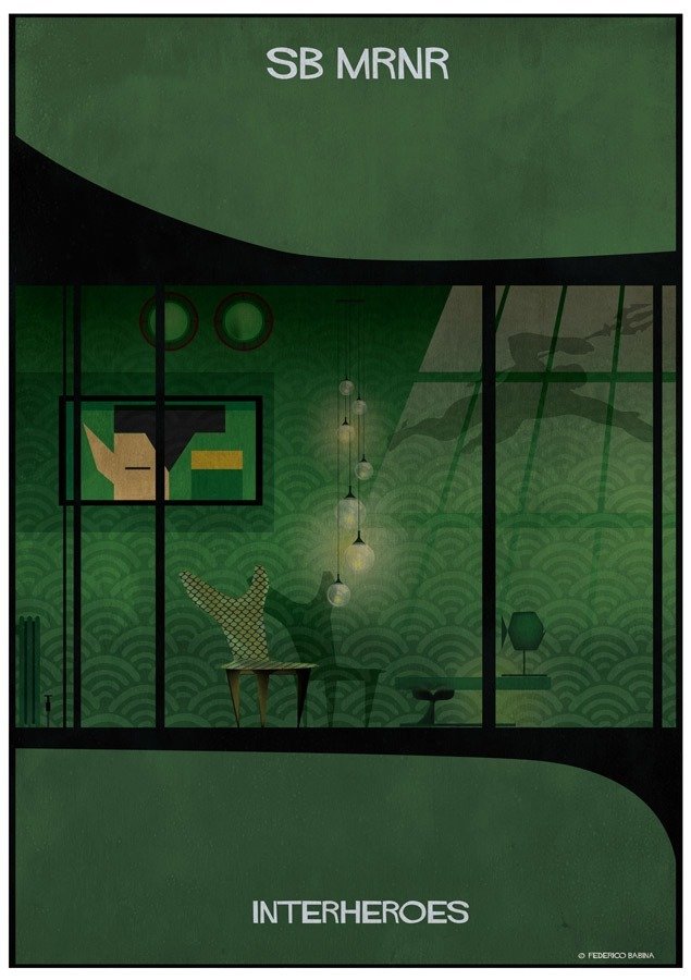 O interior da casa dos super-heróis na imaginação do arquiteto e ilustrador Federico Babina • interior da casa dos super herois na imaginacao do arquiteto e ilustrador federico babina 11