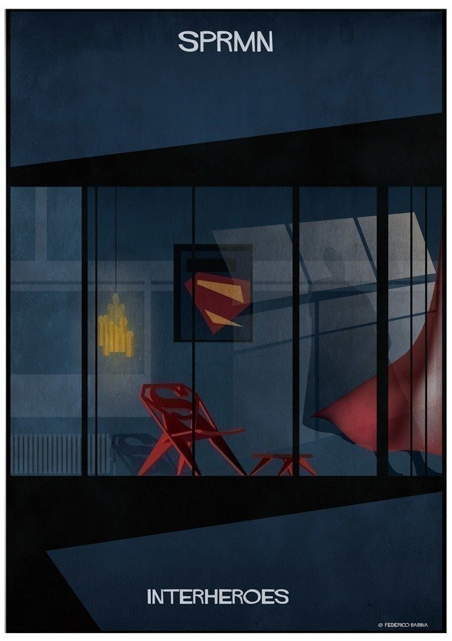 O interior da casa dos super-heróis na imaginação do arquiteto e ilustrador Federico Babina • interior da casa dos super herois na imaginacao do arquiteto e ilustrador federico babina 3