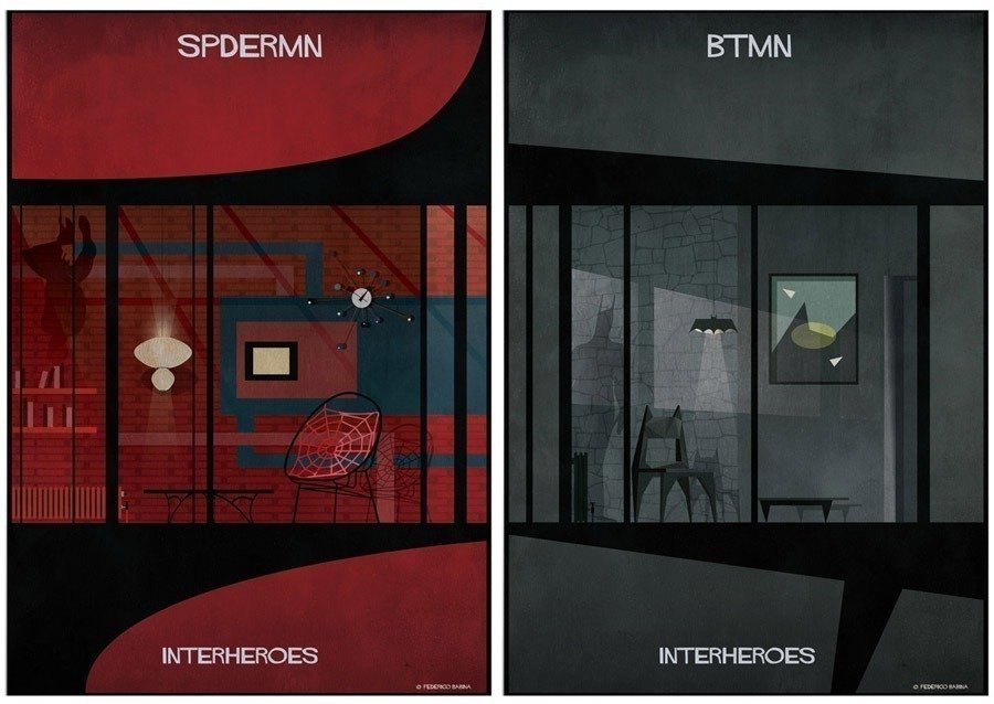 O interior da casa dos super-heróis na imaginação do arquiteto e ilustrador Federico Babina • interior da casa dos super herois na imaginacao do arquiteto e ilustrador federico babina