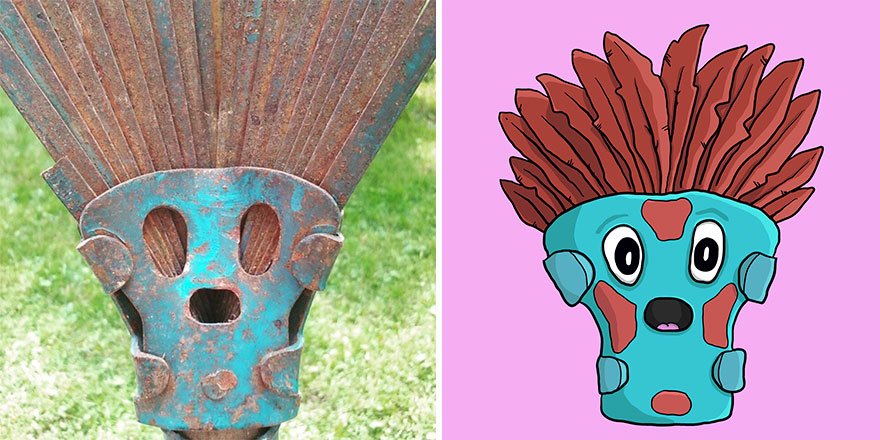 Ele enxerga rostos em tudo - e cria ilustrações sobre isso • ele enxerga rostos em tudo e cria ilustracoes sobre isso 3 1