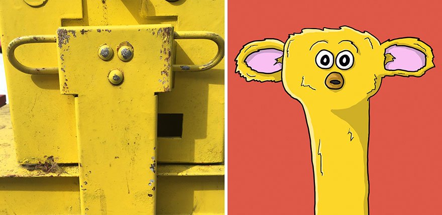Ele enxerga rostos em tudo - e cria ilustrações sobre isso • ele enxerga rostos em tudo e cria ilustracoes sobre isso 8 1