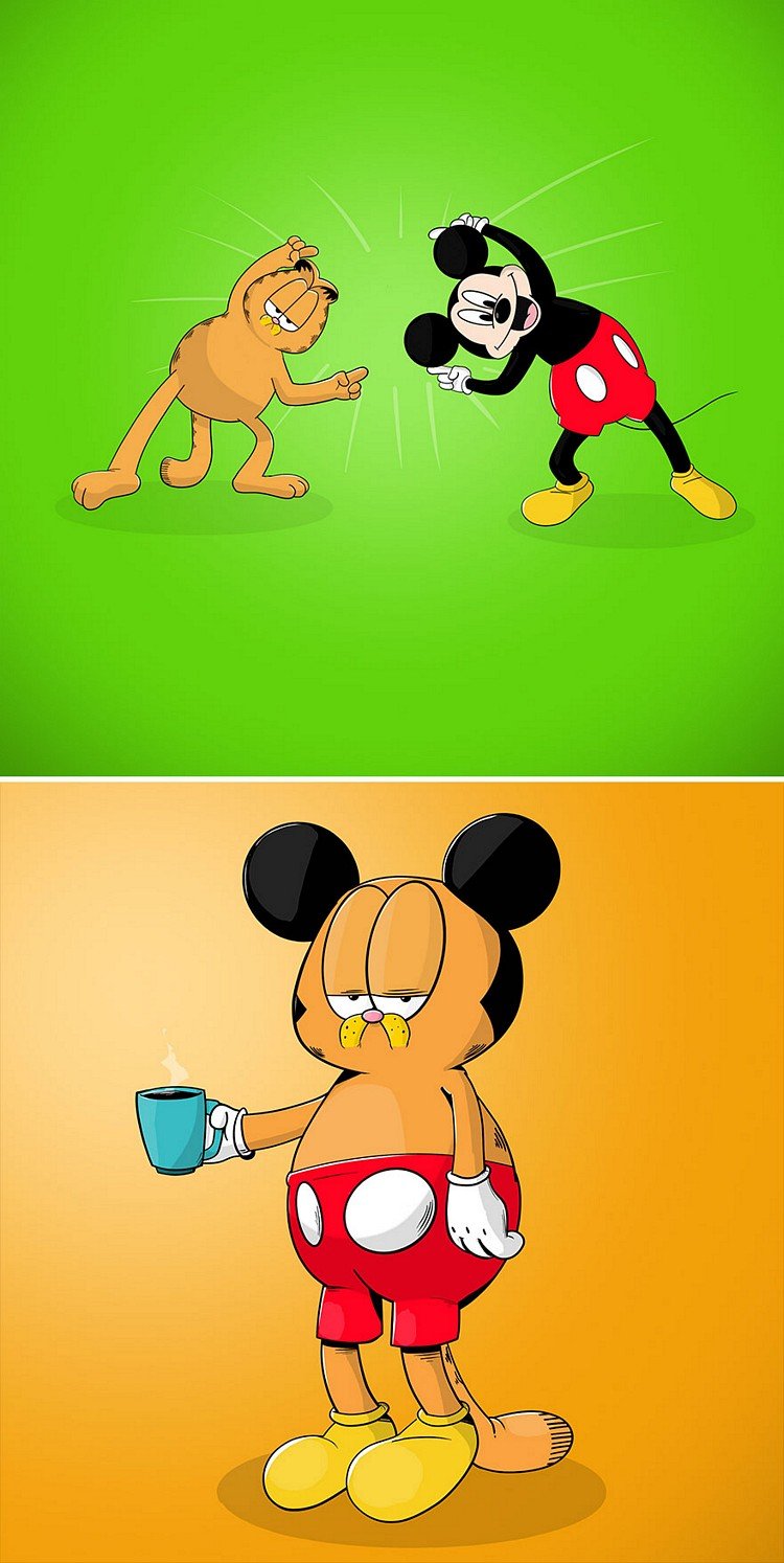 Quando um ilustrador decide fazer a fusão de personagens de desenho animado • quando um ilustrador decide fazer fusao de personagens de desenho animado 1