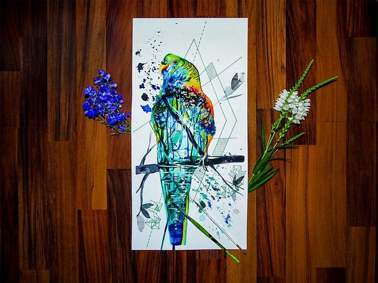 Pássaros, natureza e geometria nas ilustrações de Vivien Szaniszlo • passaros natureza e geometria nas ilustracoes de vivien szaniszlo 3