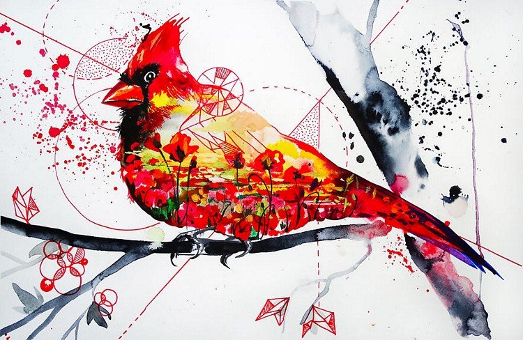 Pássaros, natureza e geometria nas ilustrações de Vivien Szaniszlo • passaros natureza e geometria nas ilustracoes de vivien szaniszlo 4