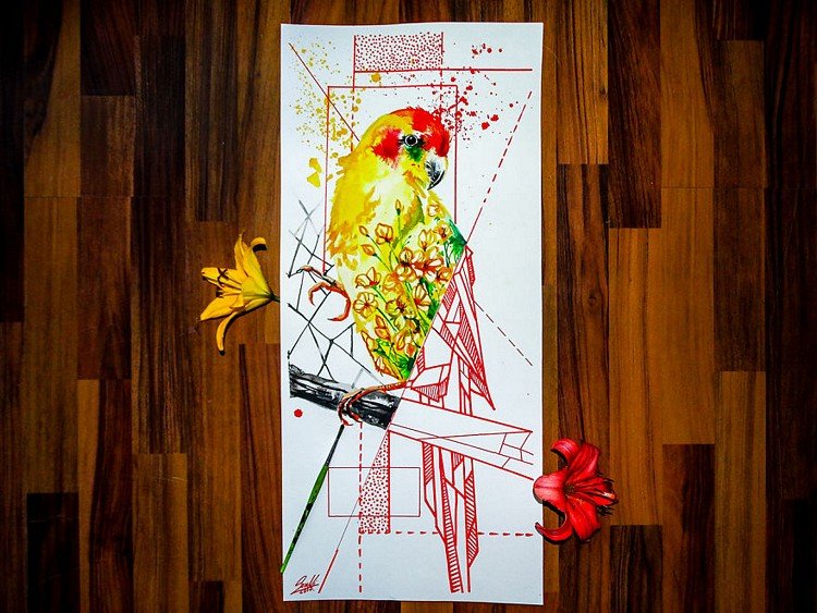 Pássaros, natureza e geometria nas ilustrações de Vivien Szaniszlo • passaros natureza e geometria nas ilustracoes de vivien szaniszlo 6