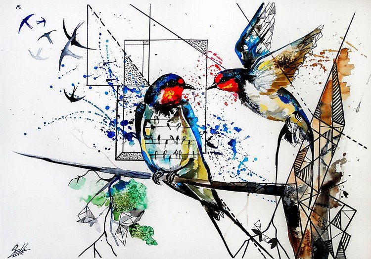 Pássaros, natureza e geometria nas ilustrações de Vivien Szaniszlo • passaros natureza e geometria nas ilustracoes de vivien szaniszlo 8