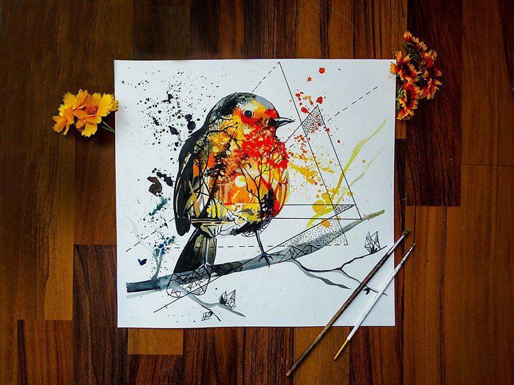 Pássaros, natureza e geometria nas ilustrações de Vivien Szaniszlo • passaros natureza e geometria nas ilustracoes de vivien szaniszlo 9