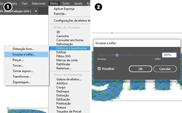 Como criar um efeito de grama para textos no Illustrator • grama12