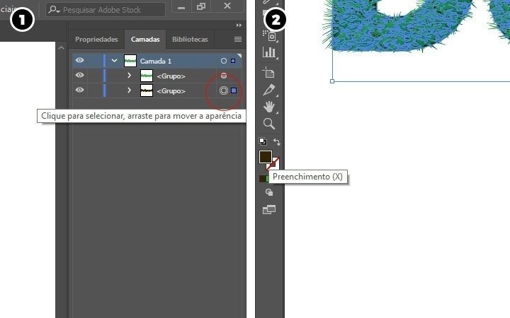 Como criar um efeito de grama para textos no Illustrator • grama13