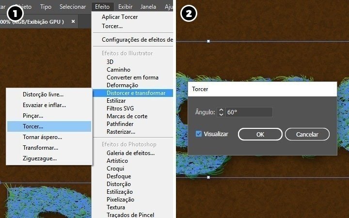 Como criar um efeito de grama para textos no Illustrator • grama17