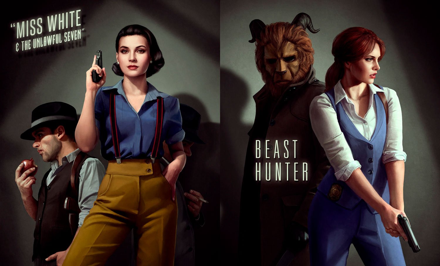 Esse ilustrador imaginou princesas da Disney como protagonistas de antigos filmes policiais • princesas da disney protagonistas de antigos filmes policiais noir 11