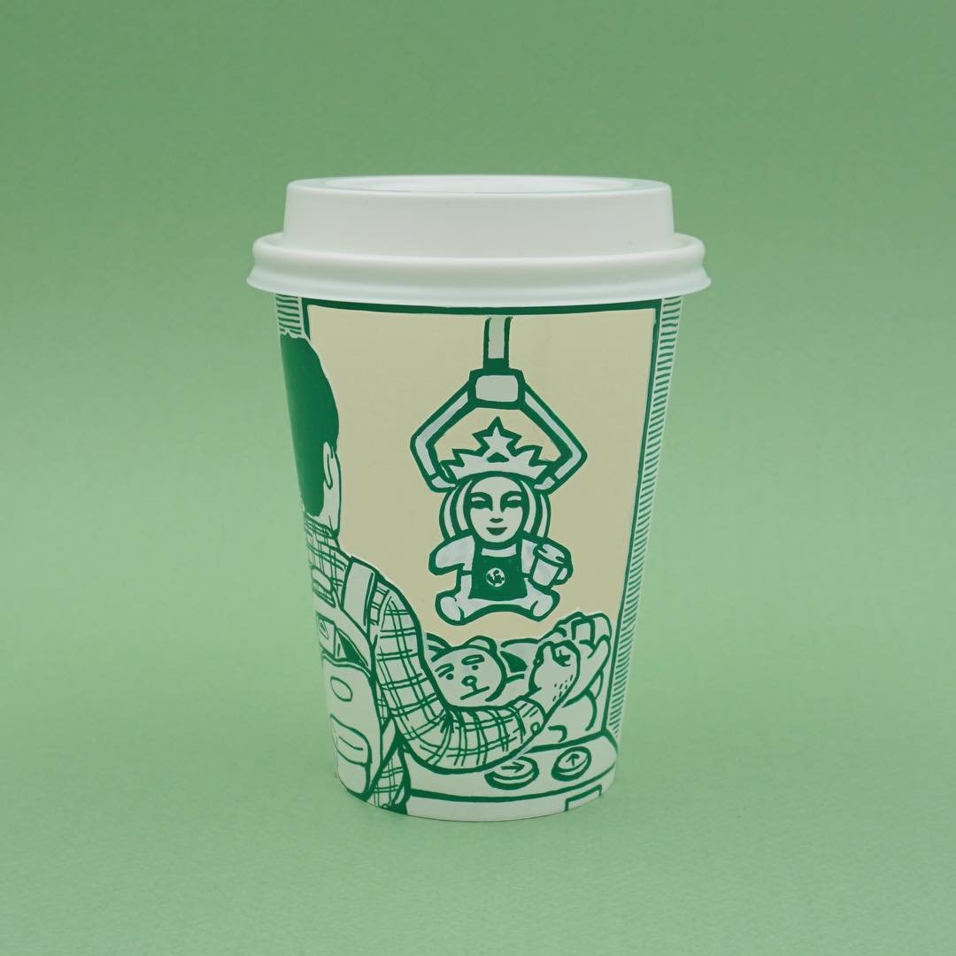 A divertida arte com copos da Starbucks, por Soo Min Kim • arte com copos da starbucks soo min kim 10