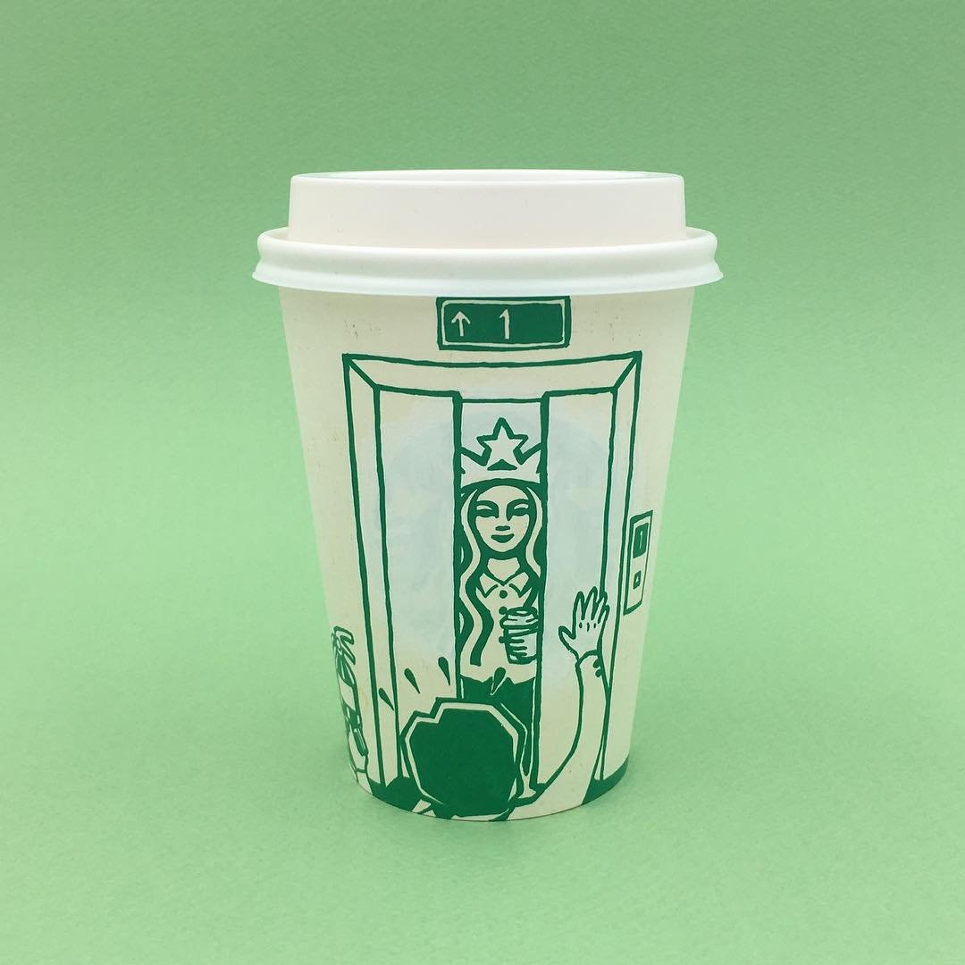 A divertida arte com copos da Starbucks, por Soo Min Kim • arte com copos da starbucks soo min kim 13