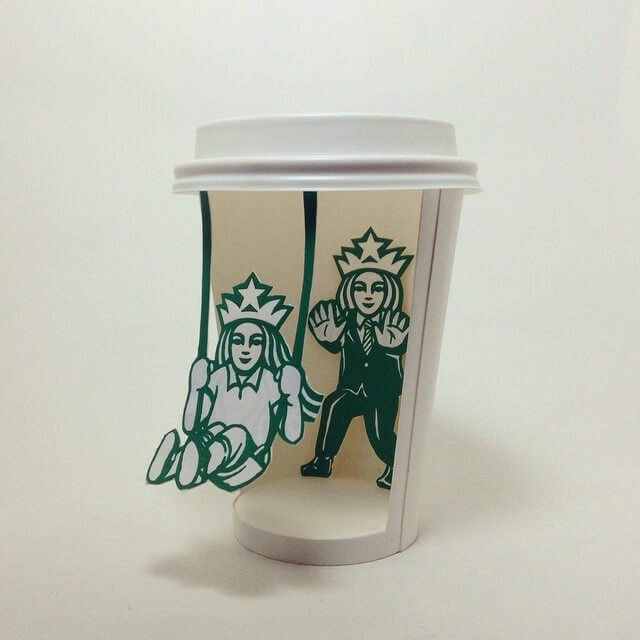 A divertida arte com copos da Starbucks, por Soo Min Kim • arte com copos da starbucks soo min kim 2