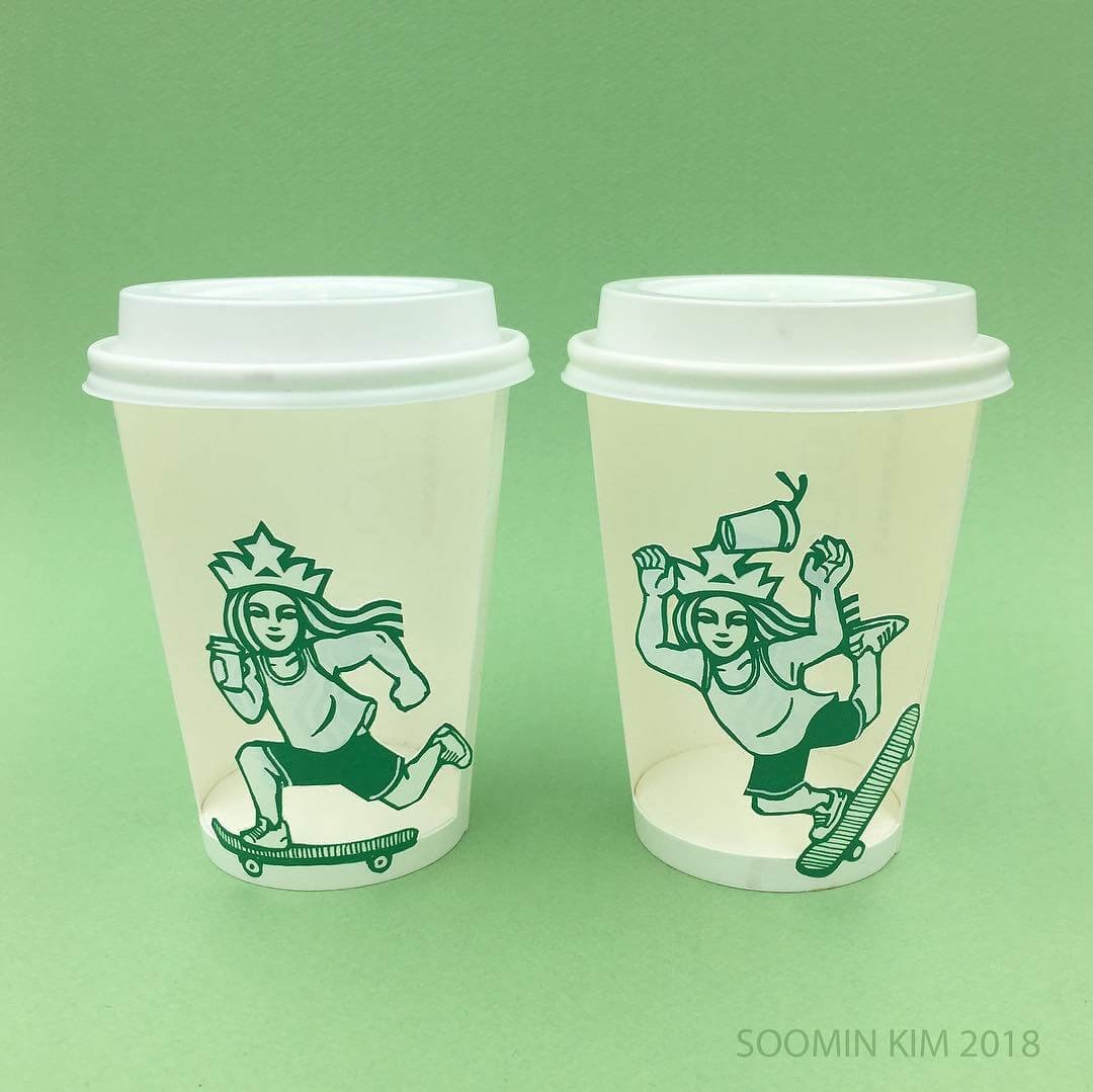 A divertida arte com copos da Starbucks, por Soo Min Kim • arte com copos da starbucks soo min kim 21