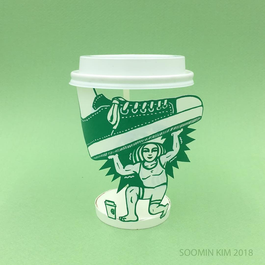A divertida arte com copos da Starbucks, por Soo Min Kim • arte com copos da starbucks soo min kim 22