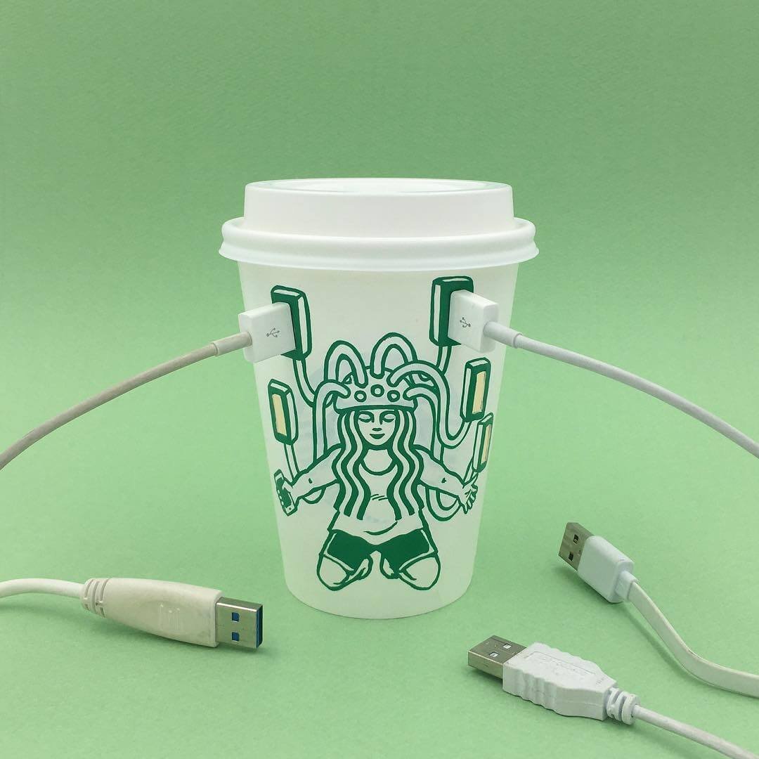 A divertida arte com copos da Starbucks, por Soo Min Kim • arte com copos da starbucks soo min kim 9