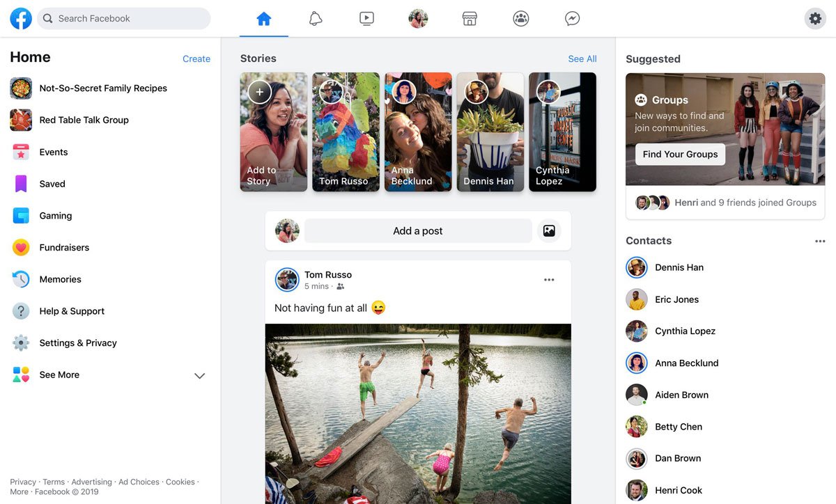Facebook anuncia novo design em seu aplicativo, na versão web e em seu logotipo • facebook home redesign