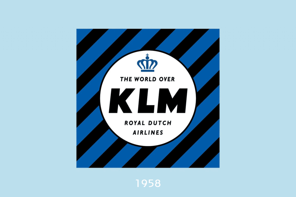 Em comemoração aos seus 100 anos, a KLM nos contou a história de seus logotipos • 1958