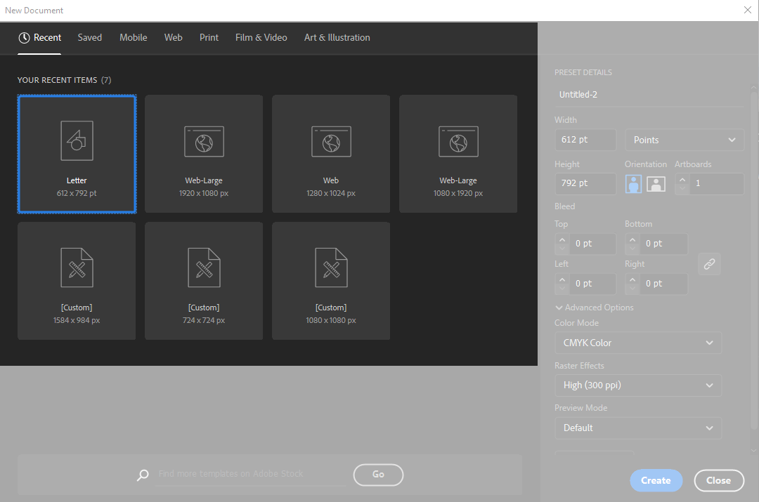 O guia completo para criar um novo arquivo no Illustrator • presets