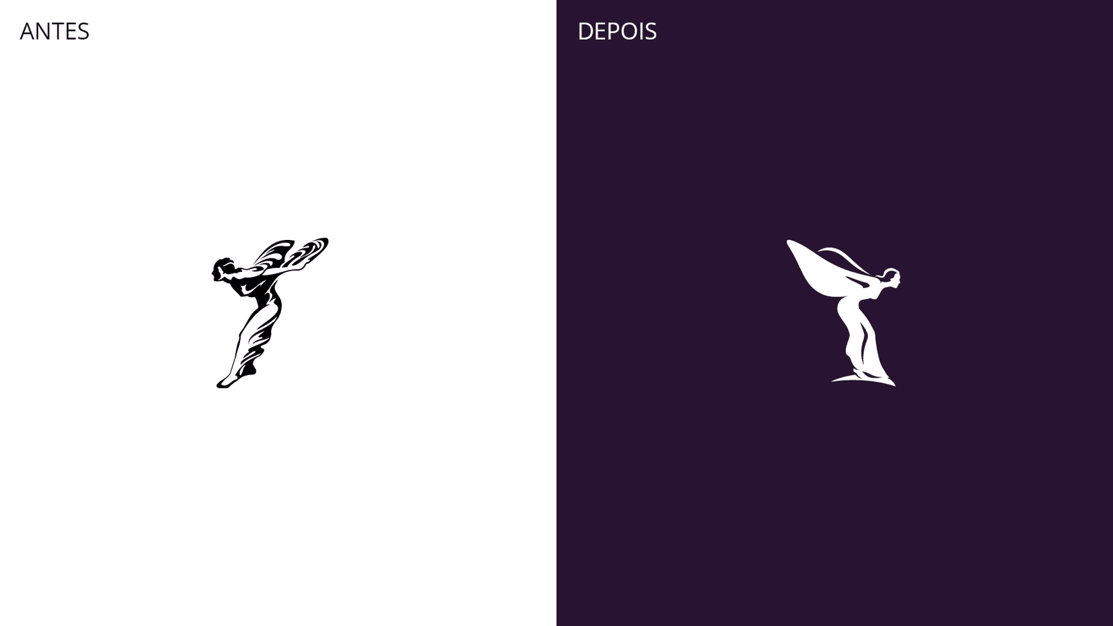 Rolls-Royce anuncia nova identidade de marca • espirito do extase rolls royce antes depois