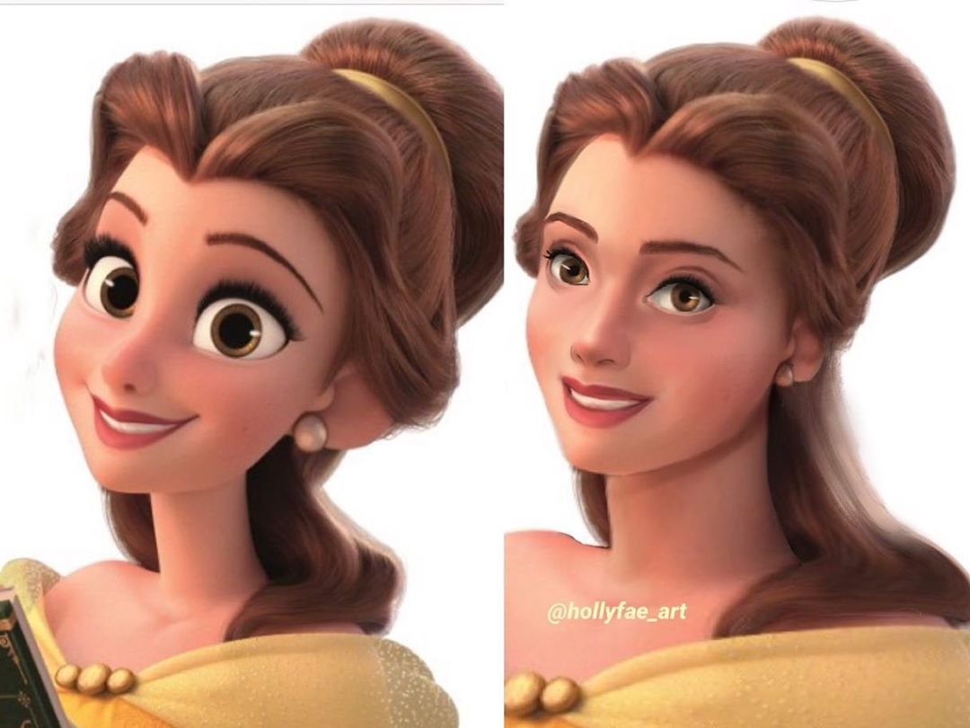 Essa artista redesenhou alguns personagens da Disney em proporções mais realistas • princesas da disney em proporcoes realistas 9