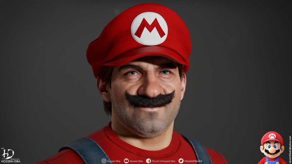 Personagens infantis em versão 3D, por Hossein Diba • mario1