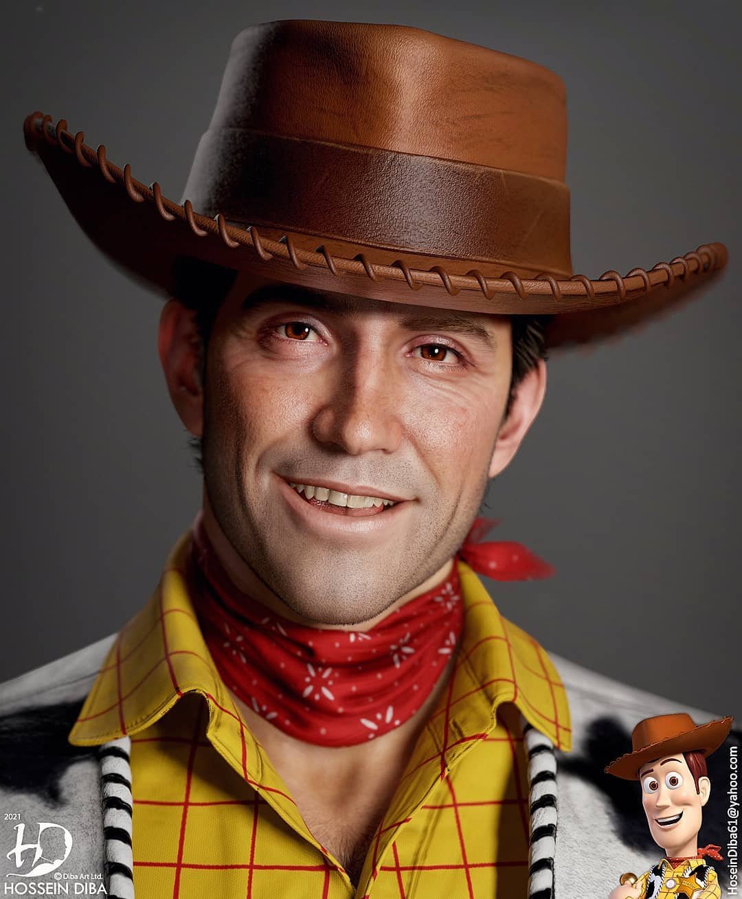 Personagens infantis em versão 3D, por Hossein Diba • woody